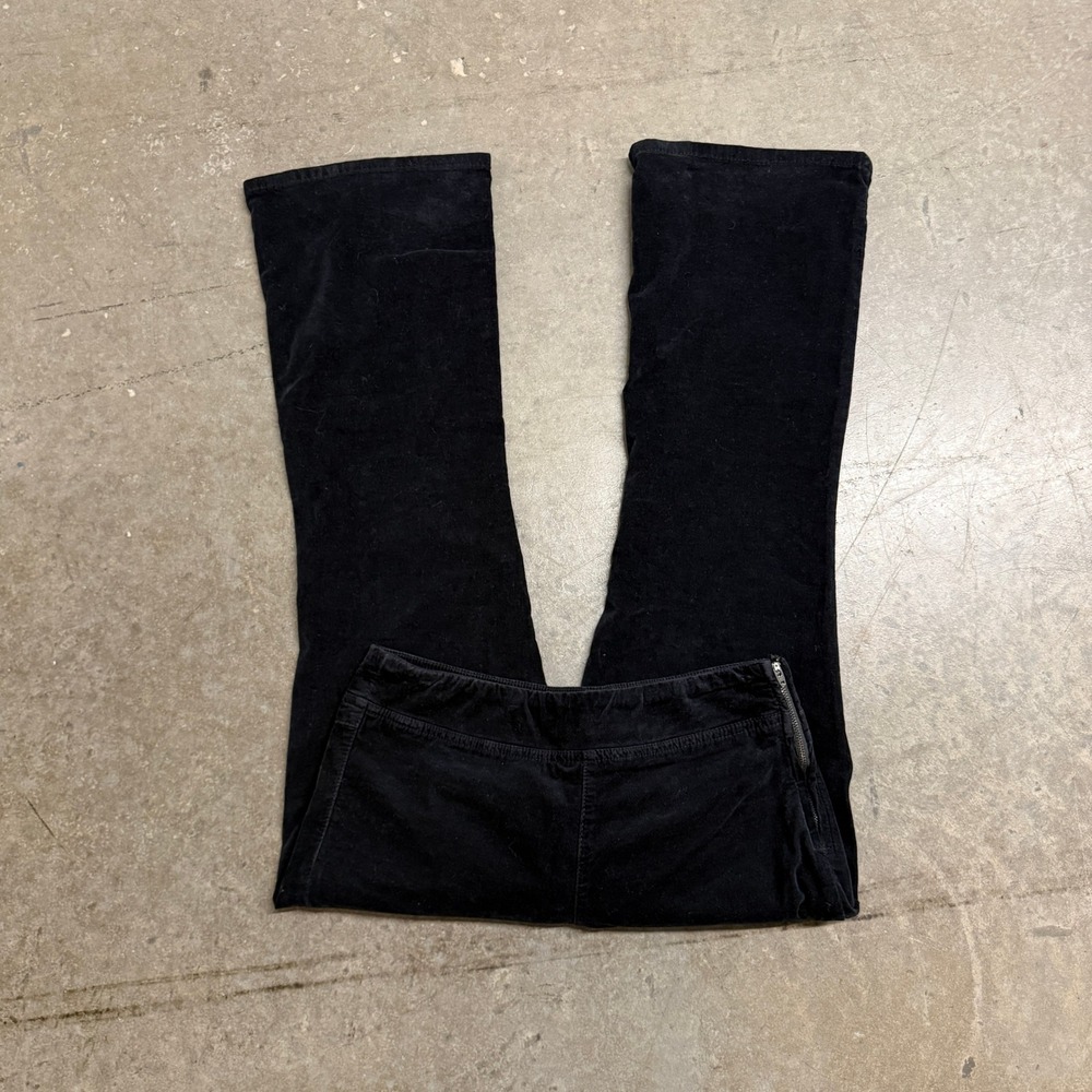 Free People Black Corduroy Flare Pants Side Zip Pull On Small OB418870